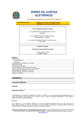 Diário da Justiça Eletrônico nº 005/2012
