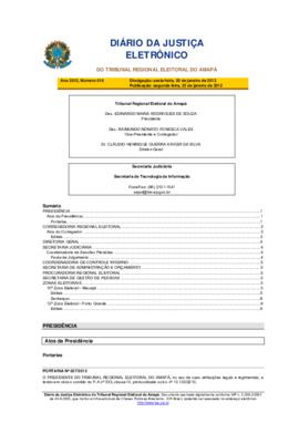 Diário da Justiça Eletrônico nº 016/2012