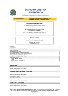 Diário da Justiça Eletrônico nº 022/2012